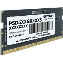 Patriot DDR5 8GB SIGNATURE 5600MHz SO-DIMM 1Rx4 - 8 GB 1 x 8 GB, 5600 MHz, 262-pin