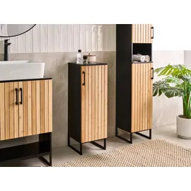 Beliani Badezimmerschrank Miscanti 30 x 90 cm Braun/Bronze