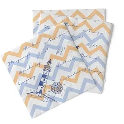 Sovie HORECA Serviette Maritim in blau  aus Tissue 33 x 33 cm, 5x100 Stück