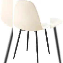 CLP 4er Set Esszimmerstühle Napier creme Samt