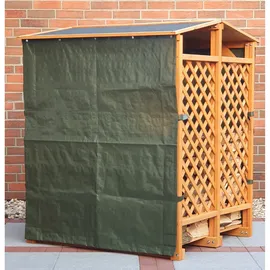 Promadino Kaminholzregal mit Wetterschutz 120 x 118 x 148 cm braun