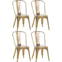 CLP Stapelstuhl Benedikt Metall gold 4er Set