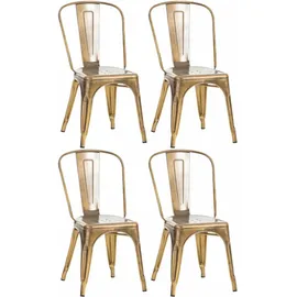 CLP Stapelstuhl Benedikt Metall gold 4er Set