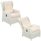 2er Set Inko Loungesessel Leona Weiß Sessel Sofasessel Komfortsessel Relaxsessel