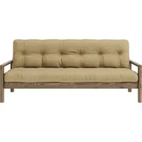 Schlafsofa KARUP DESIGN "KNOB", beige (wheat beige), B:205cm H:79cm T:95cm, Matratzenmaterialzusammensetzung: Futonmatratze mit Knopfheftung, Höhe 14 cm, aus recyceleten Mischfasern mit einem Kern aus 4 cm Schaumstoff. Matratzenfüllung: Baumwoll-Mix-Füllung 90-95% Baumwolle und 5-10% Polyester. Bezug: 80% Baumwolle, 20% Polyester, Sofas, Schlafsofa, mit Futonmatratze, verschiedene Farben, FSC-zertifiziert, Kiefer