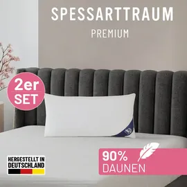 SPESSARTTRAUM Gänsedaunenkopfkissen Premium 80 x 80 cm Weiß
