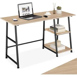Tectake tectake® Schreibtisch, Paisley 120x50x73,5cm Industrial Style, trapezförmiges Gestell, Seitenregal mit 2 Ablagefächern, 120 x 50 x 73,5 cm