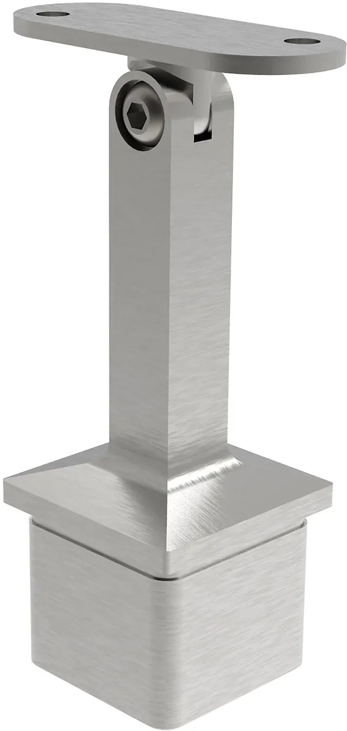 Economy Rohrstütze verstellbar, Rohr 40 x 40 x 2,0 mm,Edelstahl geschliffen V2A