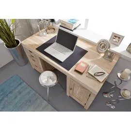 Massivmoebel24 Schreibtisch Akazie beige