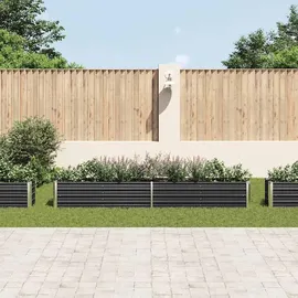vidaXL Garten-Hochbeet verzinkter Stahl rechteckig 320 x 40 x 45 cm Anthrazit  