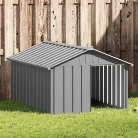 vidaXL Hundehütte 116,5 x 153 x 81,5 cm Stahl Grau