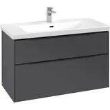 Villeroy & Boch Subway 3.0 Waschtischunterschrank C57001VR 97,3x57,6x47,8cm, ohne LED/Griff Volcano black, graphite