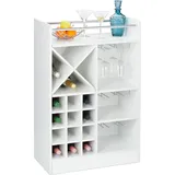 Relaxdays Weinregal mit Glashalter, 22 Flaschen, freistehend, Wein und Sekt, Hausbar HxBxT: 96 x 63 x 35 cm,