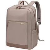 GOLF QUALITY Rucksack Damen, Laptop Rucksack 15,6 Zoll, Wasserdicht Arbeitstasche Backpack Women Groß, Rucksäcke Elegant für Women's Casual Daypacks, Cremige Kaffeefarbe