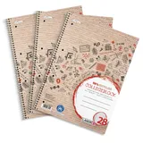 Landré LANDRÉ® Collegeblöcke Recycling kariert DIN A4 Innen- und Außenrand, 3 St.