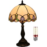 Uziqueif 12 Zoll Tiffany Lamp, Schlafzimmer Lampen Nachttisch, Wohnzimmer Dekoration Vintage Tischlampe, Tiffany Tischlampen