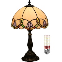 Uziqueif 12 Zoll Tiffany Lamp, Schlafzimmer Lampen Nachttisch, Wohnzimmer Dekoration Vintage Tischlampe, Tiffany Tischlampen