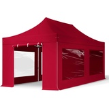 TOOLPORT 3x6m Aluminium Faltpavillon, inkl. 4 Seitenteile, rot - (600224)