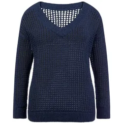 V-Pullover V-Ausschnitt Emilia Lay blau, 56