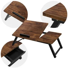 ML-Design Laptoptisch Vintage Braun Bambus höhenverstellbar, klappbar