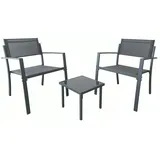Goplus 3tlg. Gartenmöbel mit 2 Gartenstühlen & Beistelltisch, Balkonmöbel Sitzgruppe Sitzgarnitur Outdoor, Anthrazit
