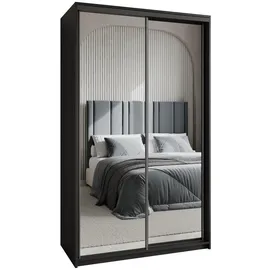 masseno Schwebetürenschrank RIEN 120 x 205 x 60 cm Schwarz
