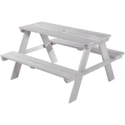 roba Kinder-Outdoor-Sitzgruppe »Picknick for 4« - 89x84,5x50cm - grau - Holz