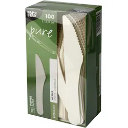 PAPSTAR 100 Messer, Papier "pure" 15,8 cm weiss