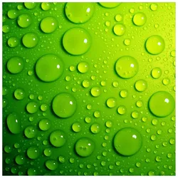 Wallario Möbelfolie Wassertropfen auf Grün gelb