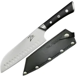 Razor-Edge Serie 7` Santokumesser 59 HRC Edelstahl Schwarz
