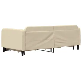 vidaXL Tagesbett Ausziehbar mit Schubladen Creme 100x200 cm Stoff