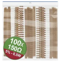 Quadrios 22P111 22P111 Kohleschicht-Widerstand Sortiment 150Ω axial bedrahtet 0.5W 5% 1 Set
