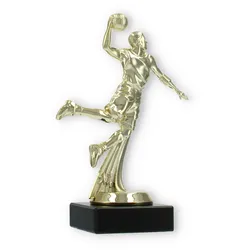 Pokal Kunststofffigur Basketballspieler gold auf schwarzem Marmorsockel 17,0cm