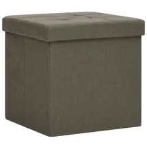vidaXL Hocker mit Stauraum Braun Leinenoptik