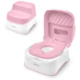 Ingenuity Prepare to Potty 3-in-1 System - Töpfchen, Aufsatz, Tritthocker, einfache Handhabung, für Kinder ab 18 Monaten (Rosa)