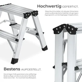 Tectake Doppelseitige Trittleiter 2 Stufen