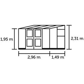 Juliana Veranda  Alu anthrazit ESG 3 mm 4,4 m²