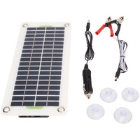 Focket Solarpanel-Autobatterie-Ladegerät mit 2 USB-Ausgängen, 30W 12V 24V tragbares wasserdichtes Solarpanel-Kit mit Zigarettenanzünder-Stecker & Batterieclip für Auto, Yachten