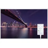 Heidenfeld Infrarotheizung HF-HP105, mit Bild, 16 Motive, 10 J. Garantie, Thermostat, Wandmontage (600 Watt, Brooklyn Bridge)