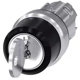Siemens 3SU1050-4BL11-0AA0 Schlüsselschalter Metall, Hochglanz Schwarz