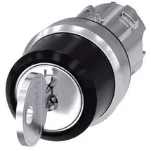 Siemens 3SU1050-4BL11-0AA0 Schlüsselschalter Metall, Hochglanz Schwarz