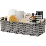 GRANNY SAYS Weidenkörbe zur Aufbewahrung, Weidenkörbe für Regale, Toilettenkorb, Tank-Topper, WC-Tankkorb, Toilettenpapierkorb für die Rückseite der Toilette, 36,6 x 16,5 x 10,4 cm, grau, 1 Stück