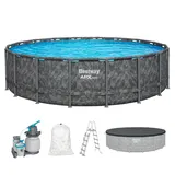 BESTWAY Rundpool Set 549 x 132 cm inkl. Sandfilteranlage, Filterpumpe