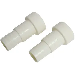 2x Adapter für Schwimmbadpumpe PVC-U 50 Schlauchtülle zum Kleben ABS 38 / 32 ...