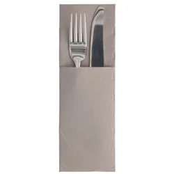 50 Servietten `ROYAL Collection` 48 cm x 30 cm grau mit Besteckfalz