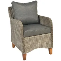 Merxx Avellino Gartensessel 2er Set  inkl. Sitz- und Rückenkissen  beige