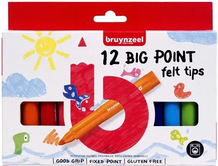 BRUYNZEEL Filzstifte Big Point 12 Stk. 4+