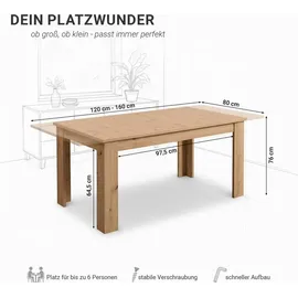 Homestyle4u Esstisch 80 x 75 x 80 cm braun