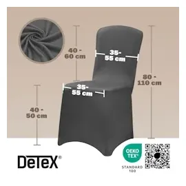 DETEX DETEX® 6er Set Stretch Hussen Grau ÖKO-TEX® Zertifiziert Überwurf Rückenlehne
