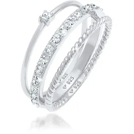 Elli Ring 925 Silber Ring Set mit Kristallen von SwarovskiSchmuck Gr.: 64